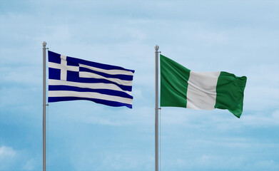Nigeria national flags, country relationship concept