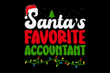 Santa's Favorite Accountant Christmas T-Shirt Design