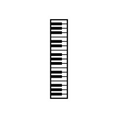 Long piano keyboard. Vector on white background.