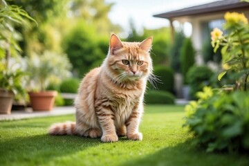Obraz premium cat in the garden