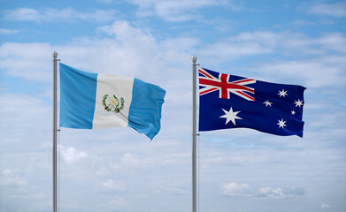 Australia and Guatemala flags, country relationship concept