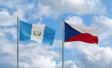 Czech Republic and Guatemala flags, country relationship concept