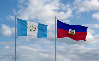 Haiti and Guatemala flags, country relationship concept