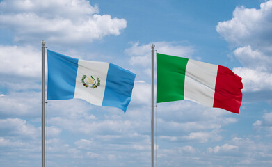 Italy and Guatemala flags, country relationship concept