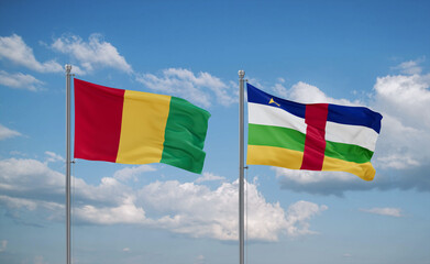 Central African Republic and Guinea-Conakry, Guinea flags, country relationship concept