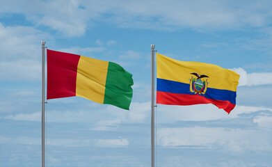 Ecuador and Guinea-Conakry, Guinea flags, country relationship concept