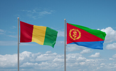 Eritrea and Guinea-Conakry, Guinea flags, country relationship concept