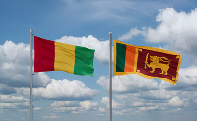 Sri Lanka and Guinea-Conakry, Guinea flags, country relationship concept