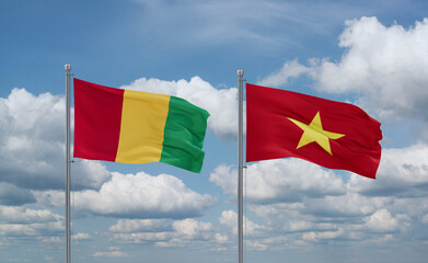 Vietnam and Guinea-Conakry, Guinea flags, country relationship concept