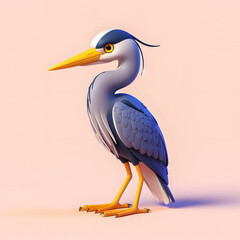 a close up of a bird with a long beak and a long neck Generative AI