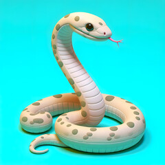 Fototapeta premium there is a snake that is sitting on a blue surface Generative AI
