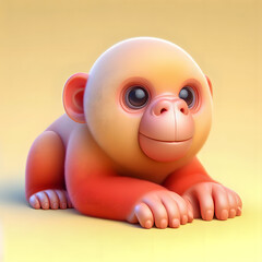 there is a small monkey that is sitting on the ground Generative AI