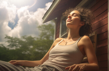woman meditating