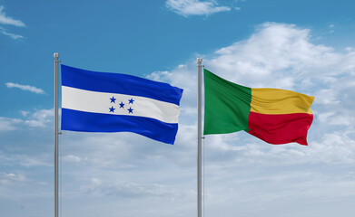 Benin and Honduras flags, country relationship concept