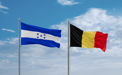 Belgium and Honduras flags, country relationship concept