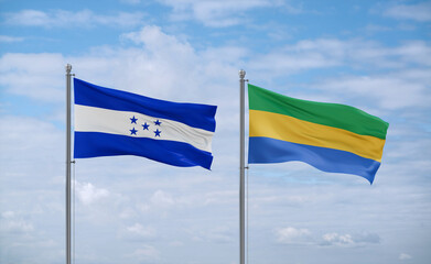 Gabon and Honduras flags, country relationship concept