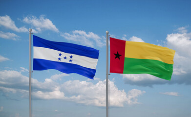 Guinea-Bissau and Honduras flags, country relationship concept
