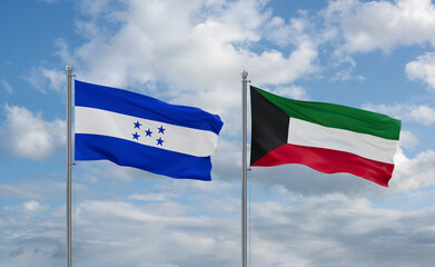 Kuwait and Honduras flags, country relationship concept