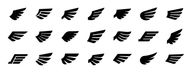 Fotobehang Wings icon. wings badges set. wing symbol. Vector © OpenDesigner