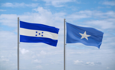Somalia and Honduras flags, country relationship concept