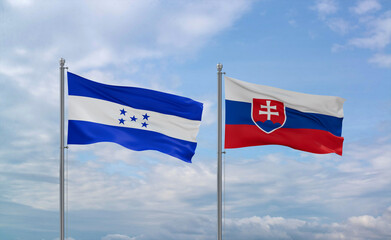 Slovakia and Honduras flags, country relationship concept