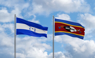 Eswatini and Honduras flags, country relationship concept