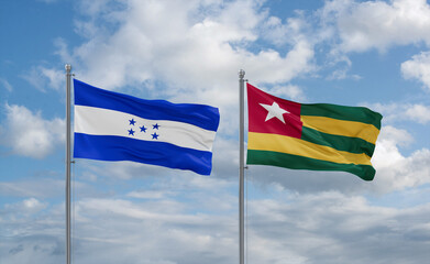 Togo and Honduras flags, country relationship concept