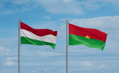 Burkina Faso and Hungary flags, country relationship concept