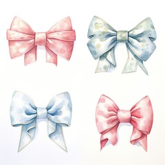 set of bows isolated on white