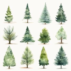 Obraz premium set of christmas trees