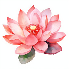Watercolor lotus Flower