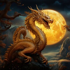 Fototapeta premium chinese dragon statue