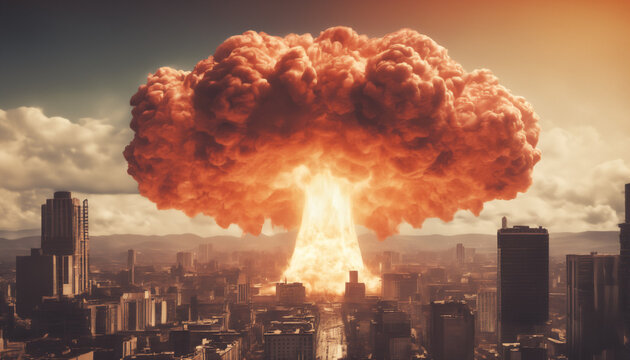 Apocalypse Now: Nuclear Explosion Over Cityscape