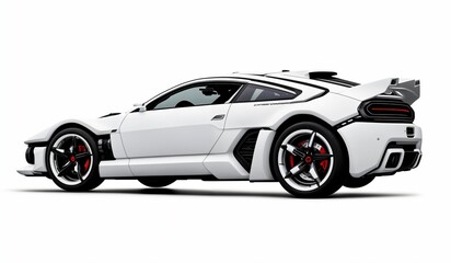 cyberpunk Futuristic sports car on a white background. Modern super sports car on a white...