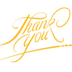 Line art of thank you lettering

