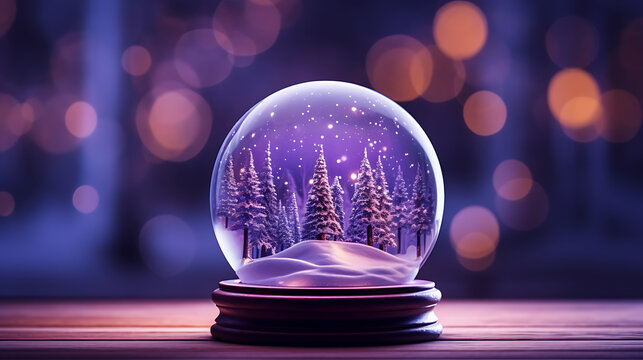 A snowglobe with low hills of snow inside