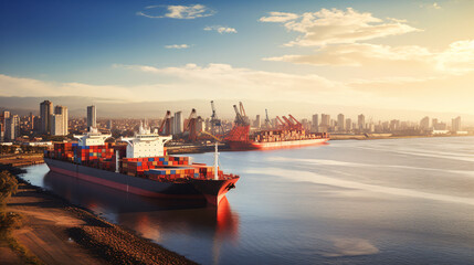 Commercial port of Montevideo on the Rio de la Plata