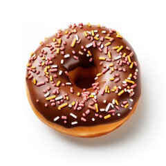 Chocolate doughnut on a white background isolated