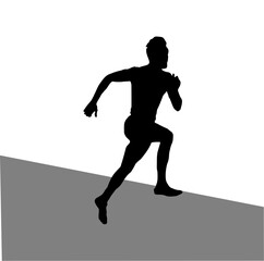 Fototapeta na wymiar runner running silhouette