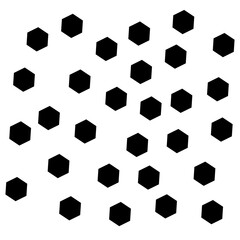 icon set of black hexagons on a white background