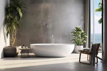 A minimalist bathroom with a sleek bathroom vanity