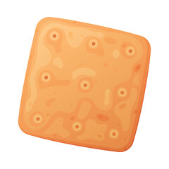 Crunchy Cracker Cookie as Dry Baked Flour Biscuit Vector Illustration