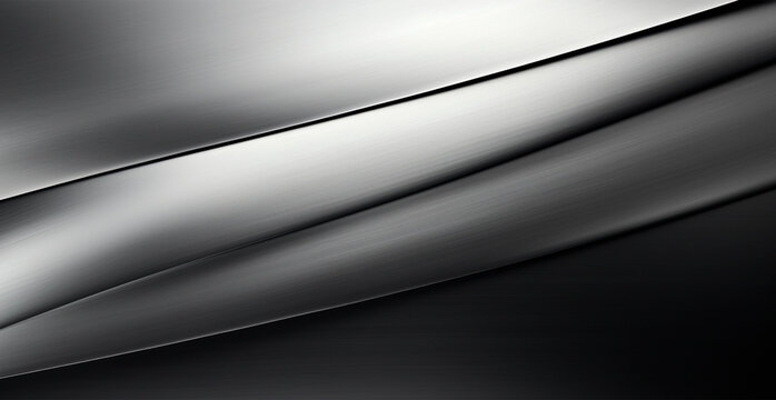 Panoramic metal texture, steel silver background - AI generated image
