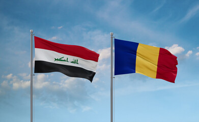 Chad and Iraq flags, country relationship concept