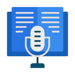 Podcasts for education flat icon