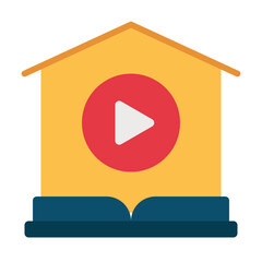 Online accreditation flat icon