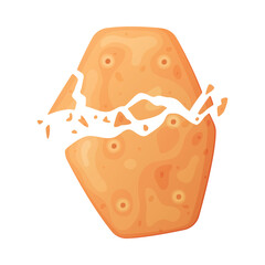 Crunchy Cracker Cookie as Dry Baked Flour Biscuit with Crumbs Vector Illustration