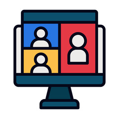 Webinar filled line icon