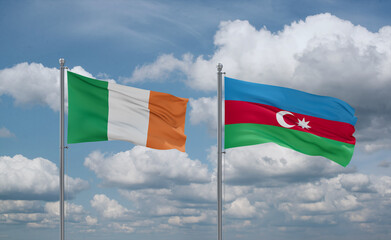 Azerbaijan and Ireland flags, country relationship concept