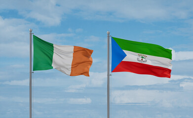 Equatorial Guinea and Ireland flags, country relationship concept